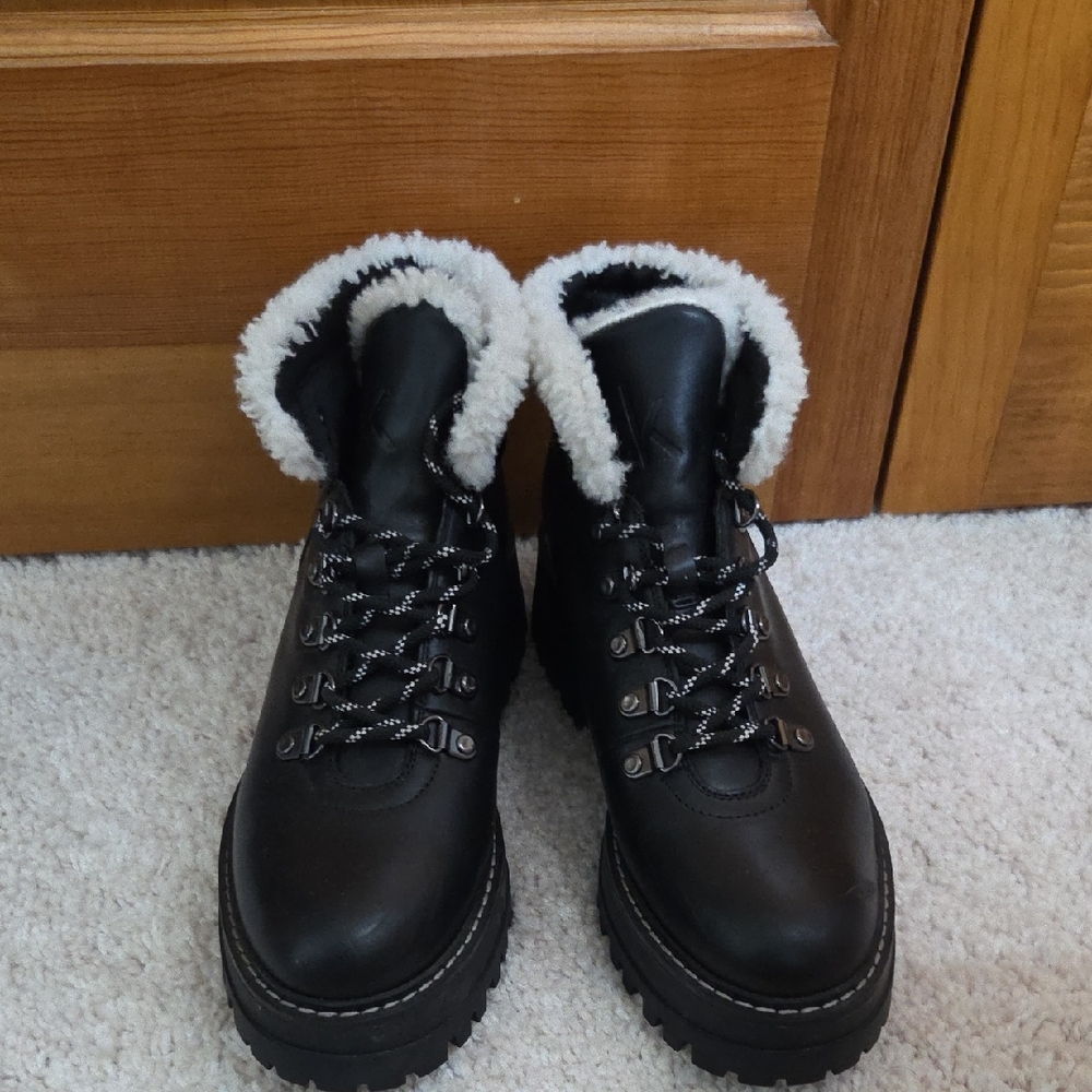 Calvin Klein Black Shearling-Lined Winter Boots